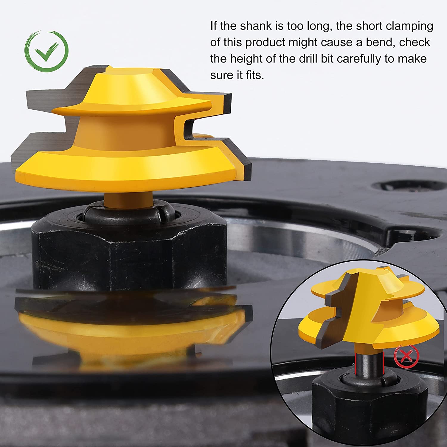 45 Degree Lock Miter Router Bit 1/4 Shank, Newdeli 1/2 Stock Joint Woodworking Router Bit, Suitable for Furniture Oblique Tenon Interface Making (90-Degree Tenon Joint Woodworking) - Image 3