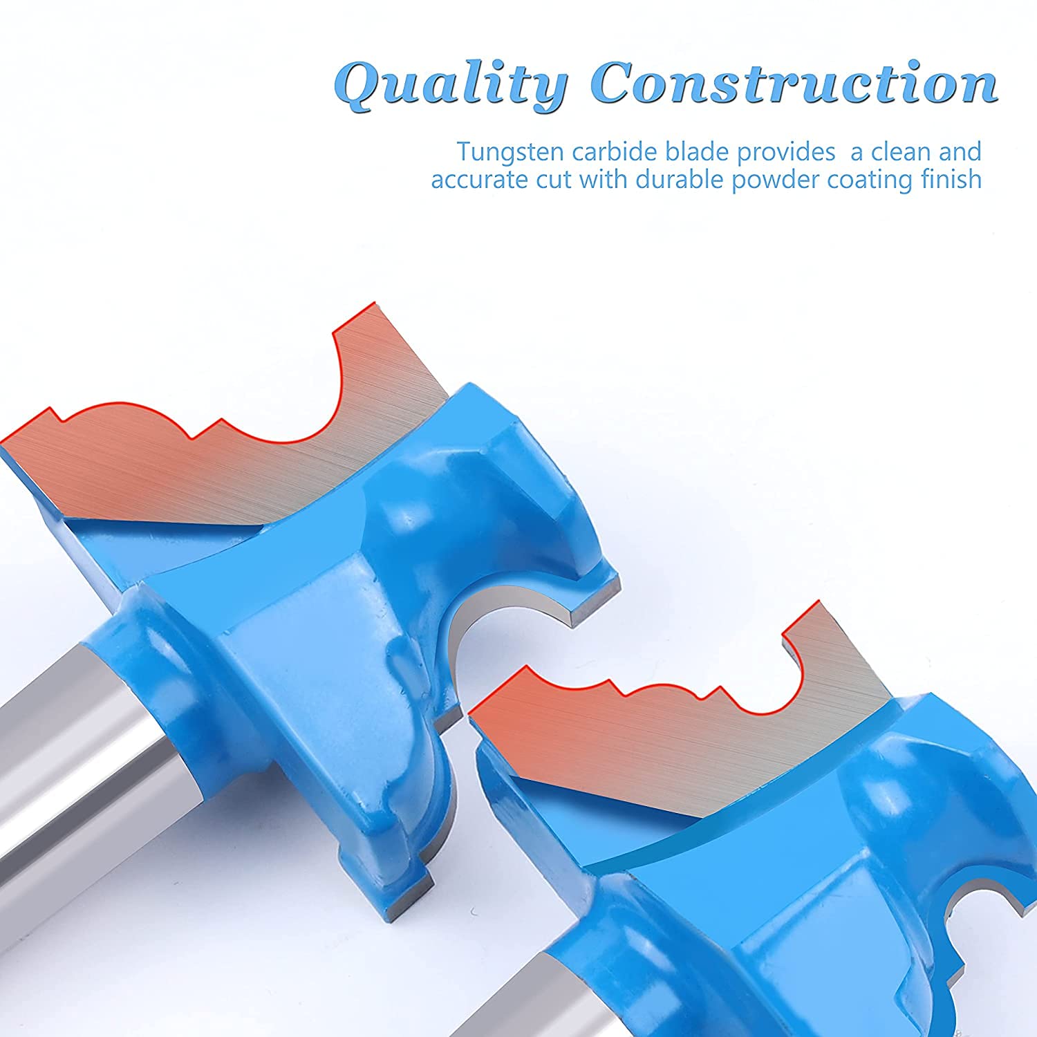 Base Cap Molding Router Bits, Newdeli 1/2" Chair Rail Crown Edge Treatment Molding Router Bit, 2pcs Frame Router Bits for Door Cabinet, Engraving Milling Cutter Tools - Image 4