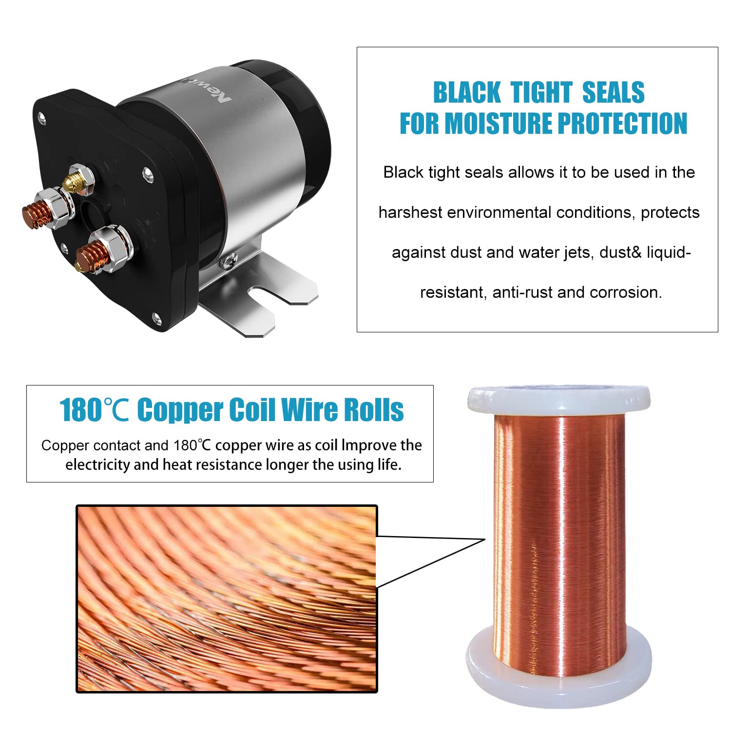 Newdeli 200Amp Battery Isolator 12V Relay Continuous Battery Isolator and Relay for Mobile Audio Marine Off-Road Cars RVs ATVs UTVs Boats - Image 5