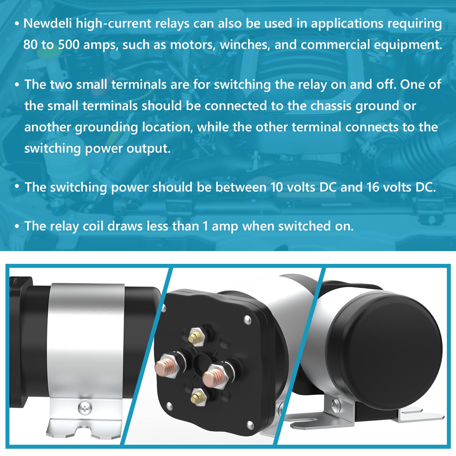 Newdeli 200Amp Battery Isolator 12V Relay Continuous Battery Isolator and Relay for Mobile Audio Marine Off-Road Cars RVs ATVs UTVs Boats - Image 8