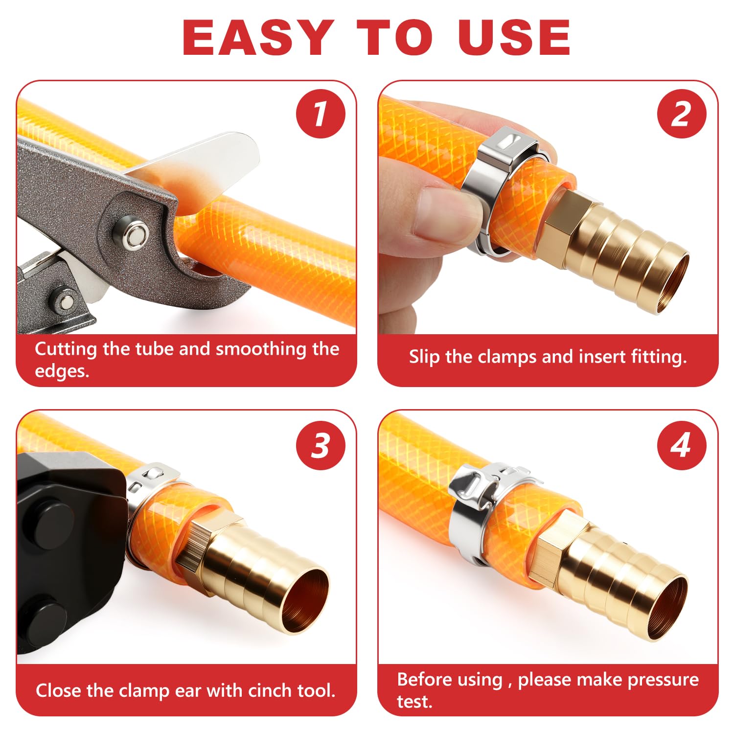 Newdeli 250pcs 1/2 inch Pex Crimp Rings Stainless Steel PEX Clamps Single Ear Hose Clamps Pex Fittings Cinch Pinch Clamp for Pipe Tubing Plumbing - Image 4