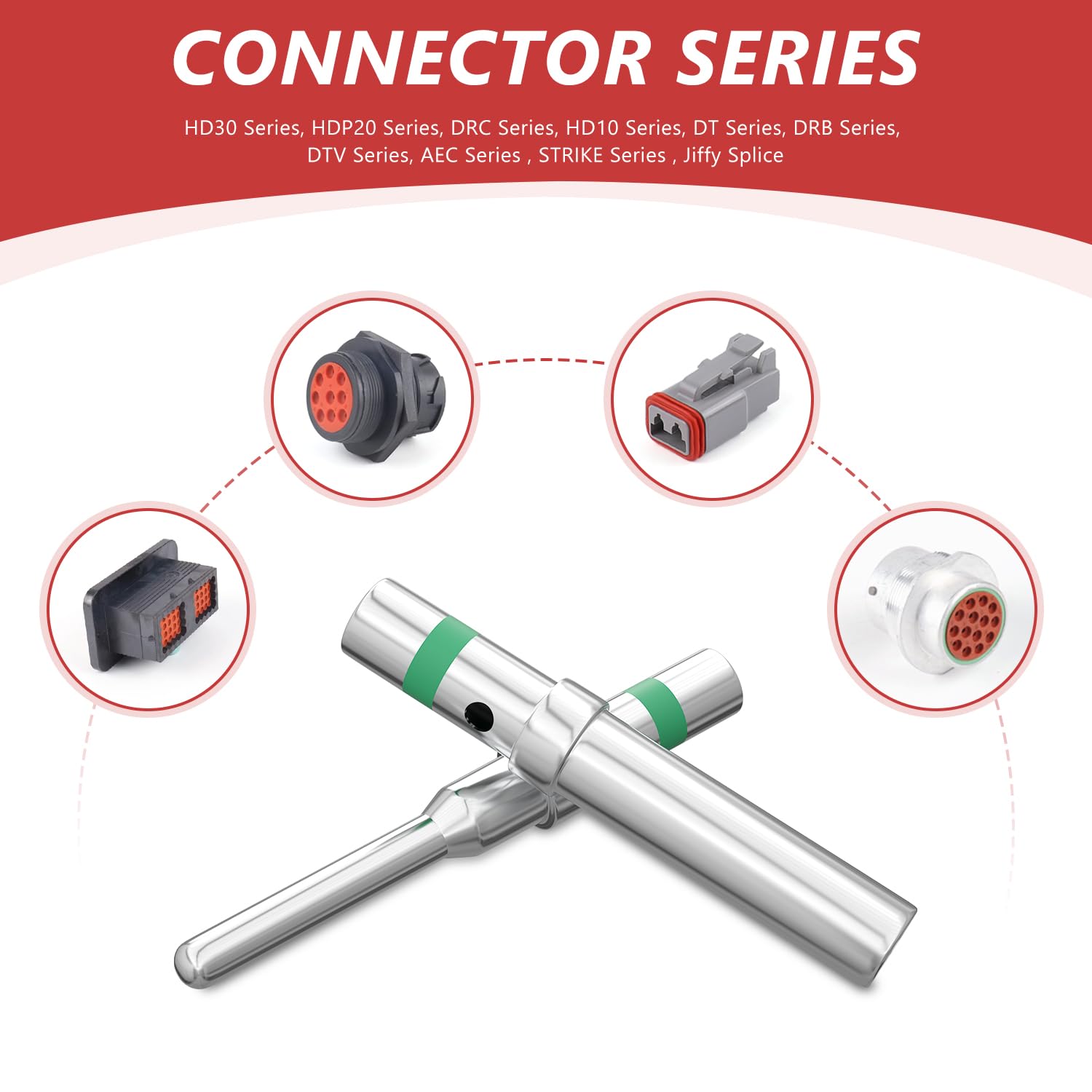 Newdeli 30 Pairs Deutsch DT Connectors Size 16 Solid Contacts, 0460-215-16141 Male Pins / 0462-209-16141 Female Sockets, 14-20 AWG Wire Gauge Solid Contacts Terminal Kit - Image 7