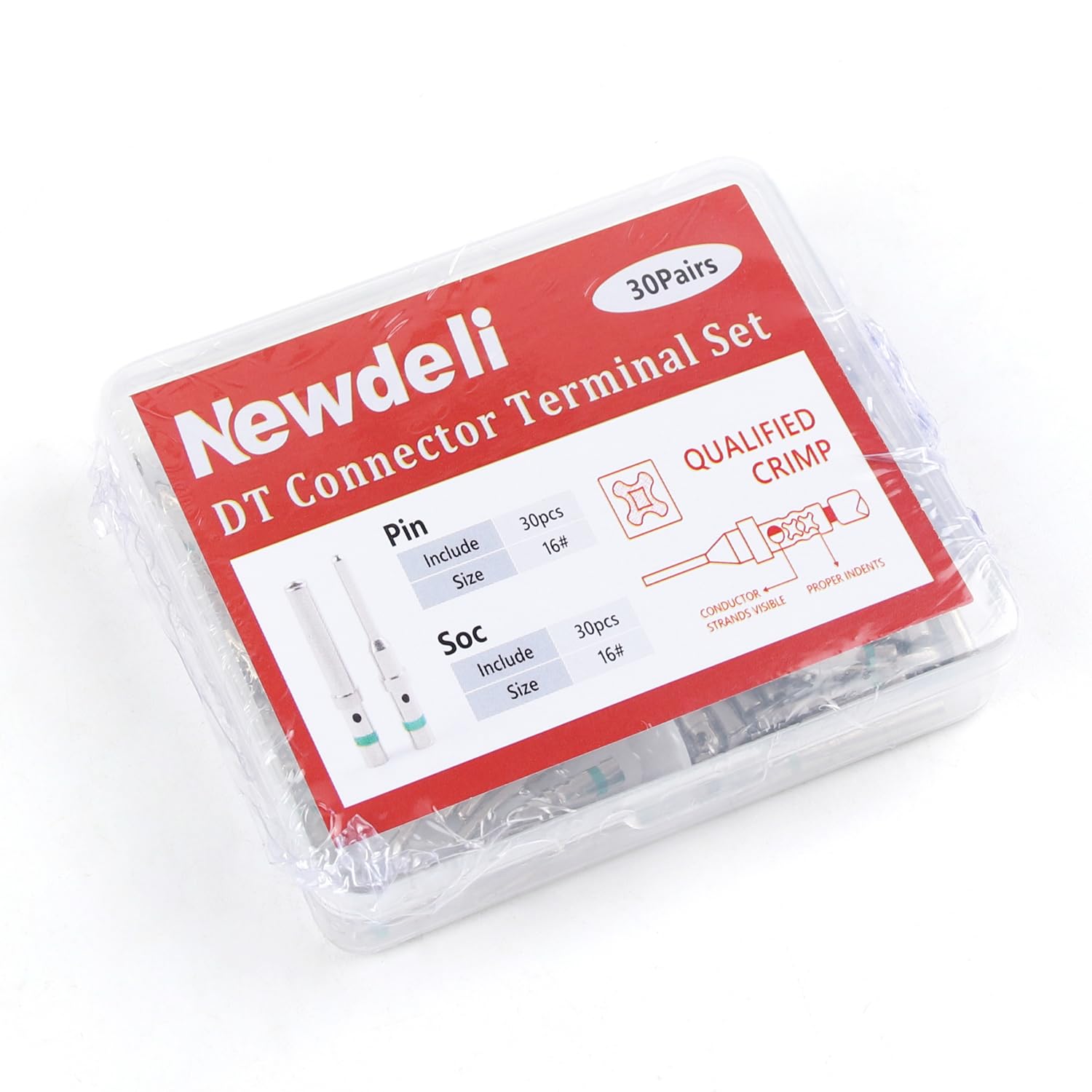Newdeli 30 Pairs Deutsch DT Connectors Size 16 Solid Contacts, 0460-215-16141 Male Pins / 0462-209-16141 Female Sockets, 14-20 AWG Wire Gauge Solid Contacts Terminal Kit - Image 8