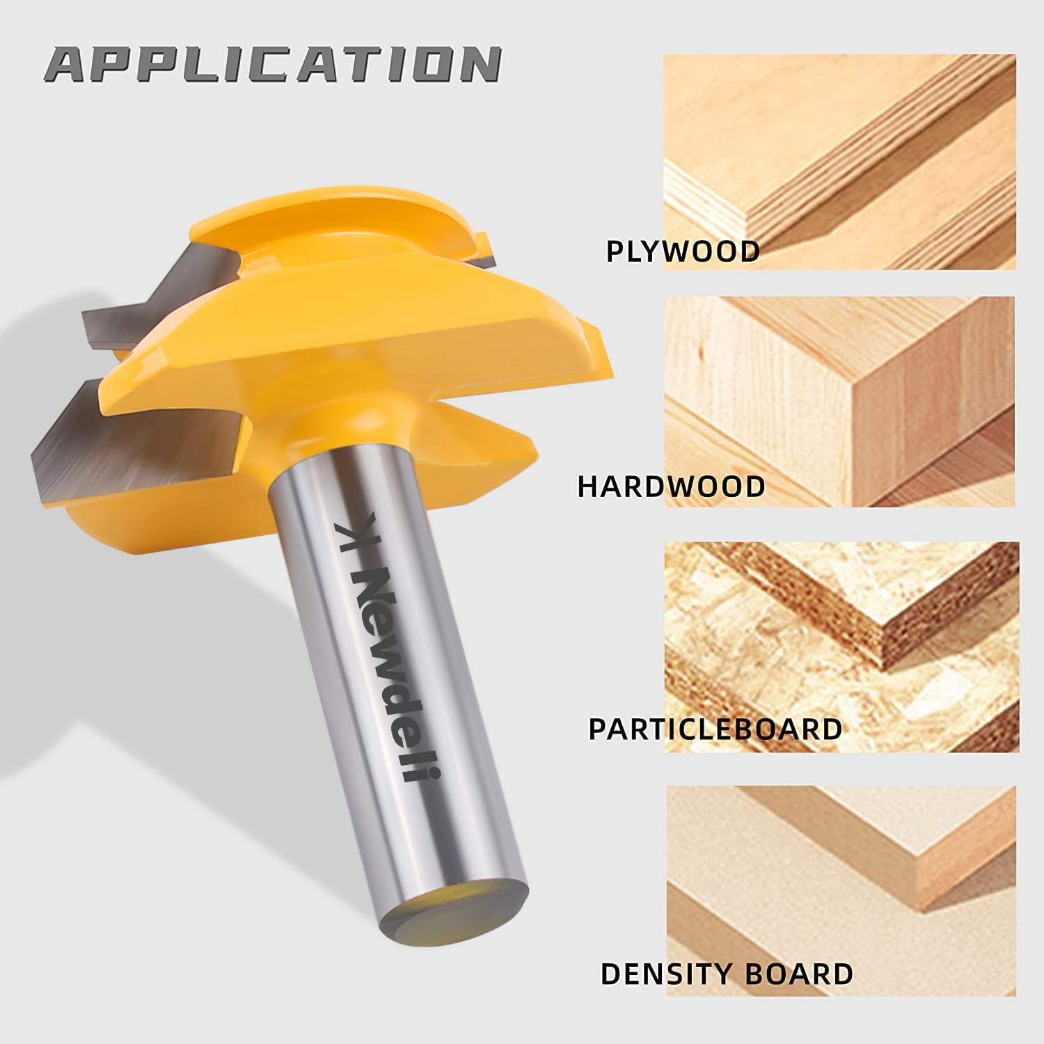 Newdeli 45 Degree Lock Miter Router Bit 1/2 Inch Shank 3/4" Stock Joint Router Bit for 90-Degree Tenon Joint Woodworking - Image 5