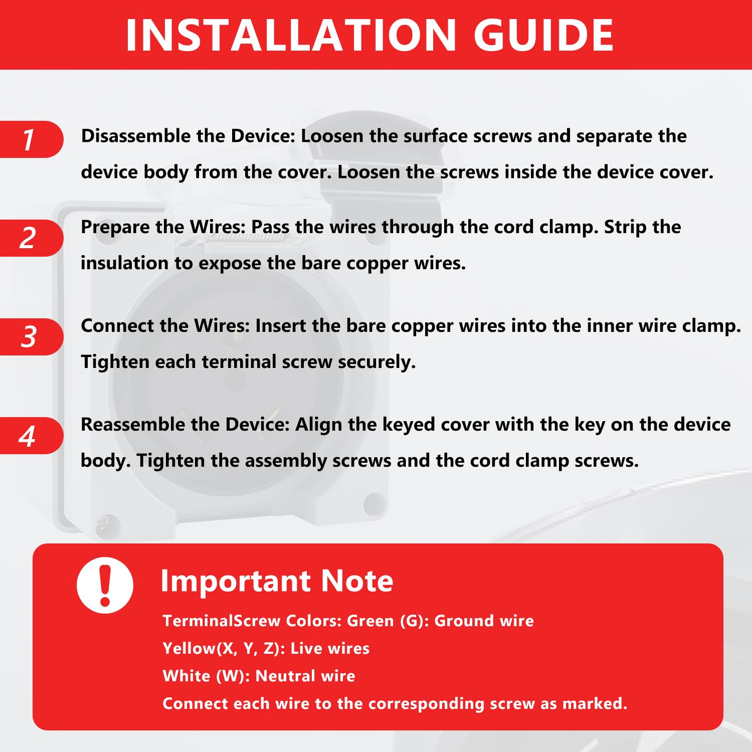 Newdeli 50 amp Power Outlet Box NEMA 5-50R Receptacle 125V Weatherproof Dustproof Outdoor Receptacle Box for EV RV Electric Car Generators Welding Machines Plasma Cutter - ETL Listed - Image 8