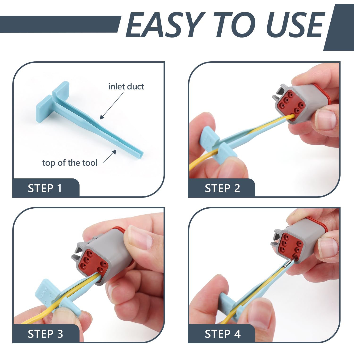 Newdeli 636PCS Deutsch Connector Kit 2 3 4 6 8 12 Pin DT Connectors with Deutsch Crimp Tool(14-20AWG) and Pin Removal Tool Size 16 Solid Contacts Waterproof Automotive Electrical Wire Connectors - Image 8