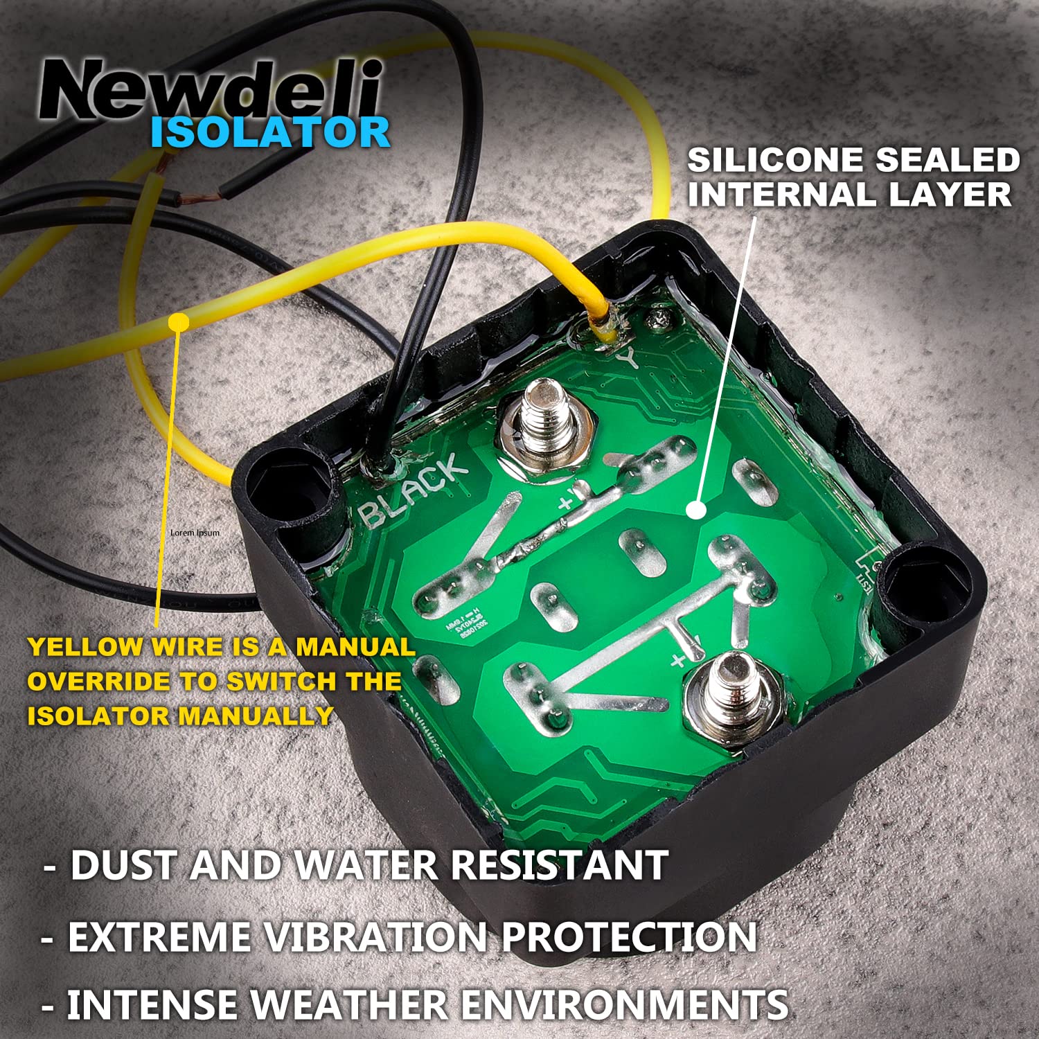 Newdeli Dual Battery Isolator Kit, 12V 140Amp Voltage Sensitive Relay VSR Double Battery Automatic Charger & Wiring Cable Kit For Car, Vehicle, RV, ATV, UTV, Boat, Camper, Truck - Image 4