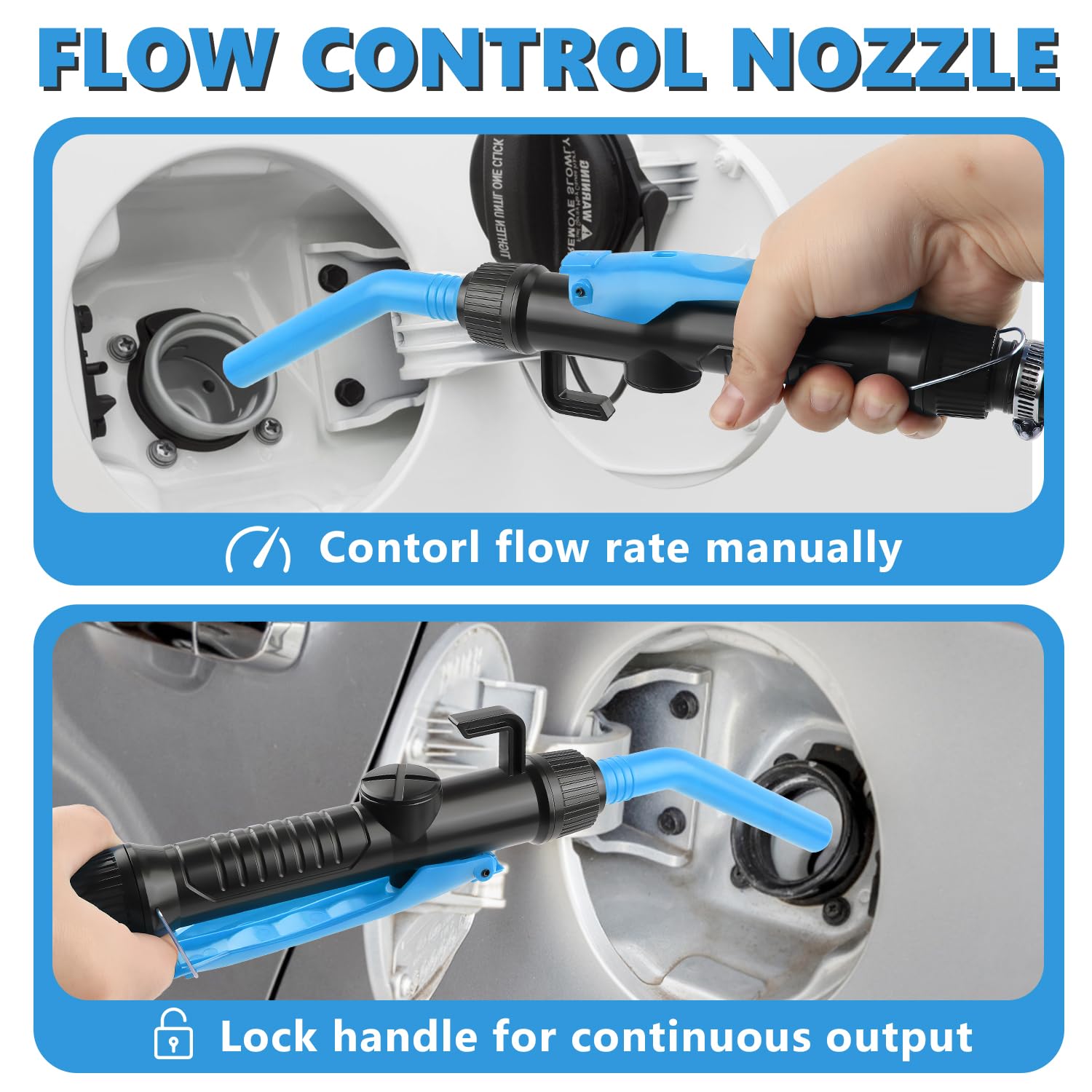 Newdeli Portable Battery Operated Gas Transfer Pump for Gas Can, 2.2 GPM Fuel Siphon Pump with Adjustable Flow Control Multi-Use Handheld Electric Transfer Pump for Gas Fuel Diesel Water - Image 5