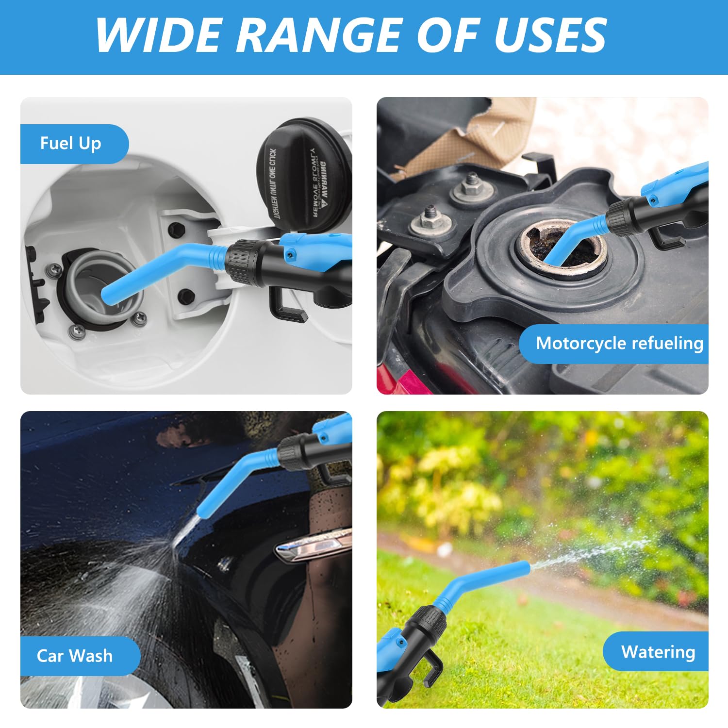 Newdeli Portable Battery Operated Gas Transfer Pump for Gas Can, 2.2 GPM Fuel Siphon Pump with Adjustable Flow Control Multi-Use Handheld Electric Transfer Pump for Gas Fuel Diesel Water - Image 8