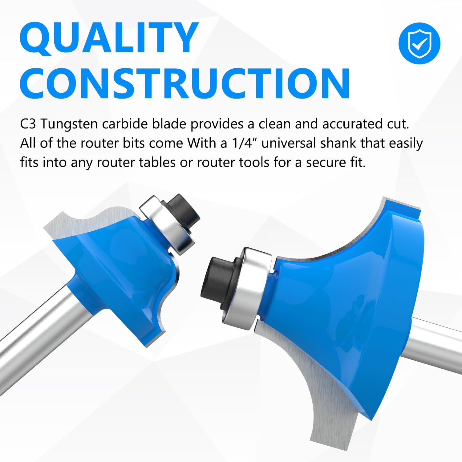 Newdeli Router Bit Set 1/4 Inch Shank 15Pcs Router Bits Tungsten Carbide Tipped Router Bit Woodworking Tool for Beginners - Image 5