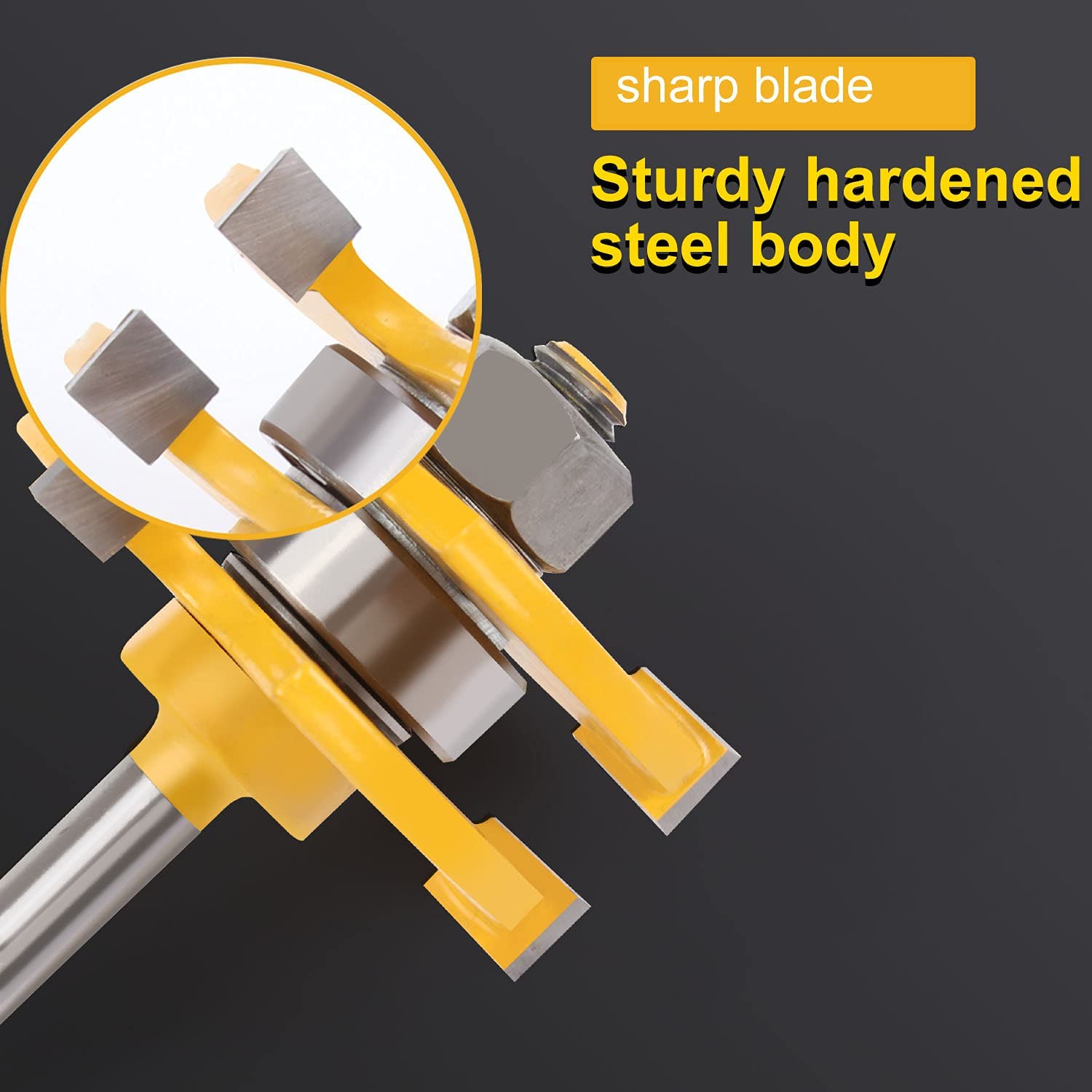 Newdeli Tongue and Groove Router Bit Set 1/4 inch Shank, 2Pcs Adjustable T-Shape Tongue and Groove Router Bits for Wood Door, Flooring, Drawers, Shelves , Cupboard Cutting - Image 4