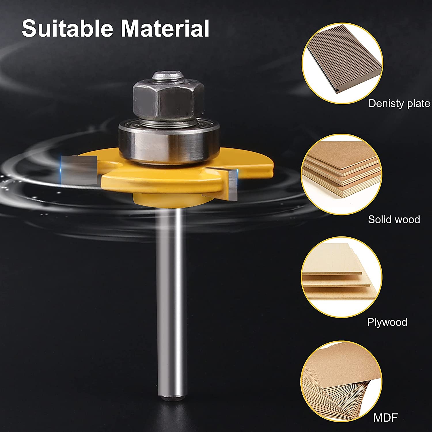 Newdeli Tongue and Groove Router Bit Set 1/4 inch Shank, 2Pcs Adjustable T-Shape Tongue and Groove Router Bits for Wood Door, Flooring, Drawers, Shelves , Cupboard Cutting - Image 6