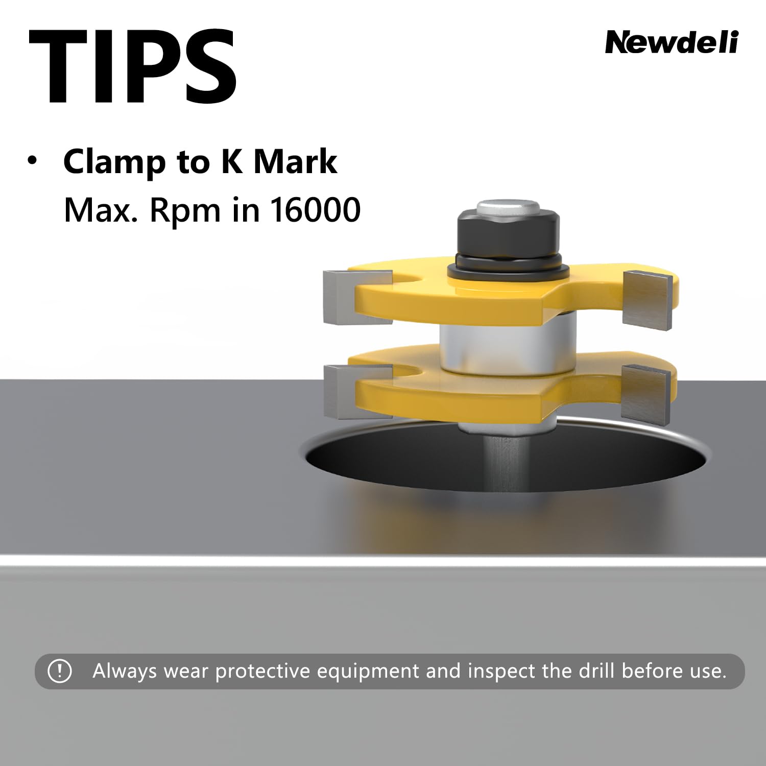 Newdeli Tongue and Groove Router Bit Set 1/4 Inch Shank - 2pcs Router Bits for 3/4" Stock, 1/2" Cutting Depth - T Shape 3 Teeth Wood Milling Cutter Woodworking Tool - Image 4