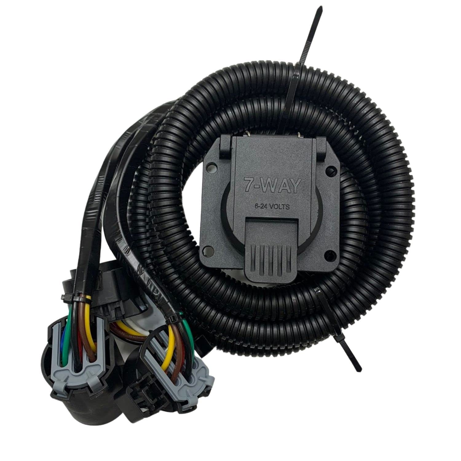 Newdeli Truck Bed 7-Foot 7-Pin Trailer Wiring Harness Extension - 7 Way Trailer Plug Extension Compatible with Chevrolet Dodge Ford GMC Nissan Ram Toyota for 5th-Wheel and gooseneck Trailers - Image 6