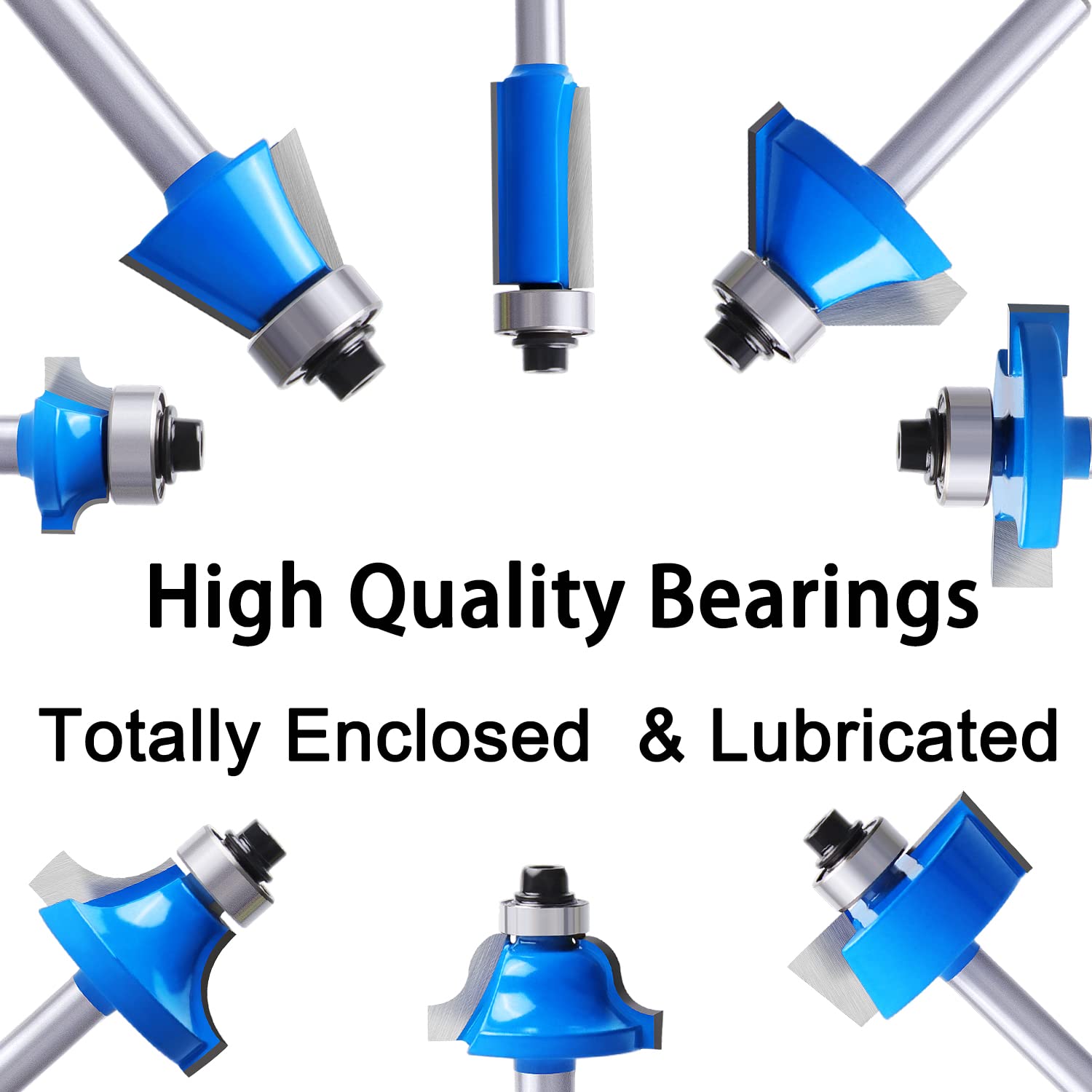 Router Bits Set,Newdeli Router Bits Set of 24A Pieces kit with 1/4 Inch shank in Aluminum Storage Case,Woodworking Tools Include Straight Cut, Groove,Cove, Round Over, Chamfer and More Blade Types - Image 4